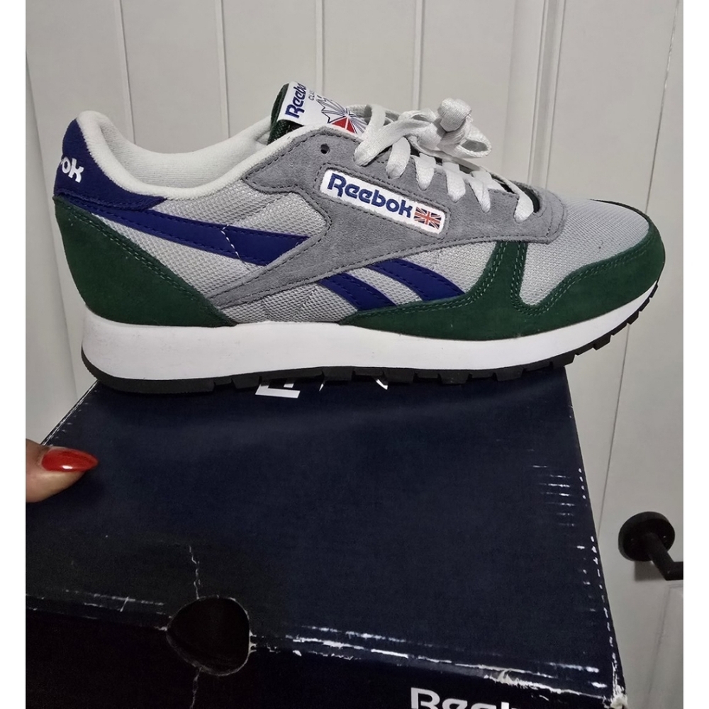 Reebok Mens Runnung Shoe Size 9 Btand New Gray And Green Classic